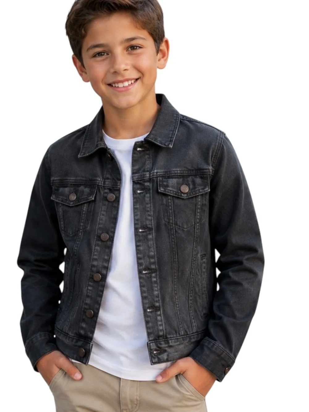 RALPH LAUREN: Boy's Two-Toned Denim Jean Jacket - Size 12